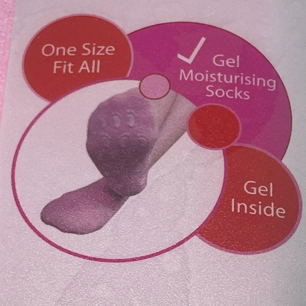 Moisturizing Foot Spa Gel Socks - Foot Care for Dry Rough Skin - Pink - One Size